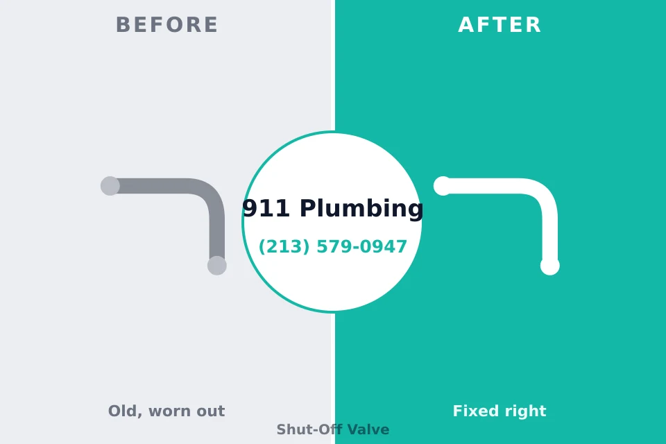 Before and after: plumbing repair Seth Ward, TX